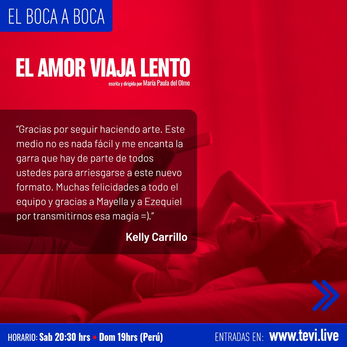 [#ElBocaABoca] ⏩ El público sigue comentando sobre El Amor Viaja Lento. ÚLTIMAS DOS FUNCIONES este 19 y 20 de Septiembre. Ve por tus entradas a tevi.live