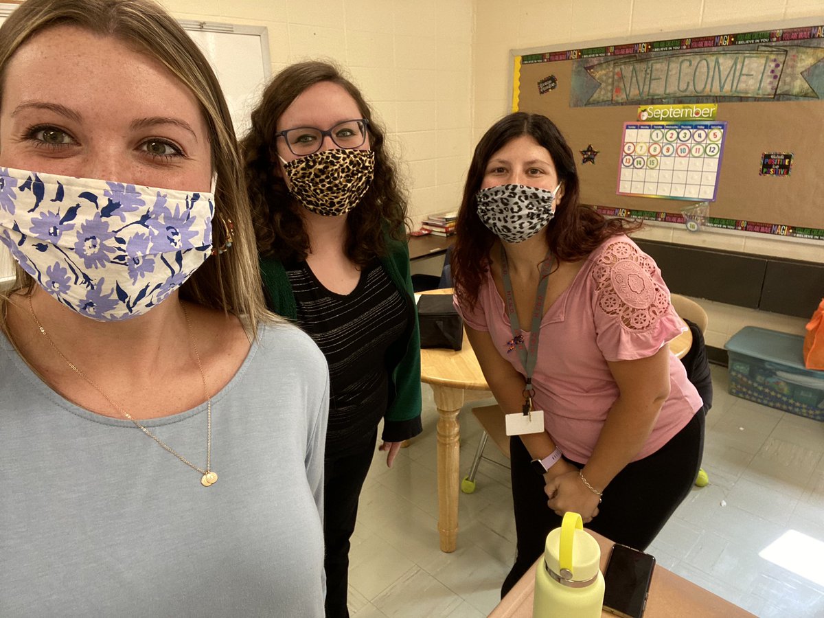 MorganMeara1's tweet photo. First day back to teaching some of my students in person! I cannot tell you how big my smile was under this mask😊 @WeAreHTSD https://t.co/9JjNBmN5cQ