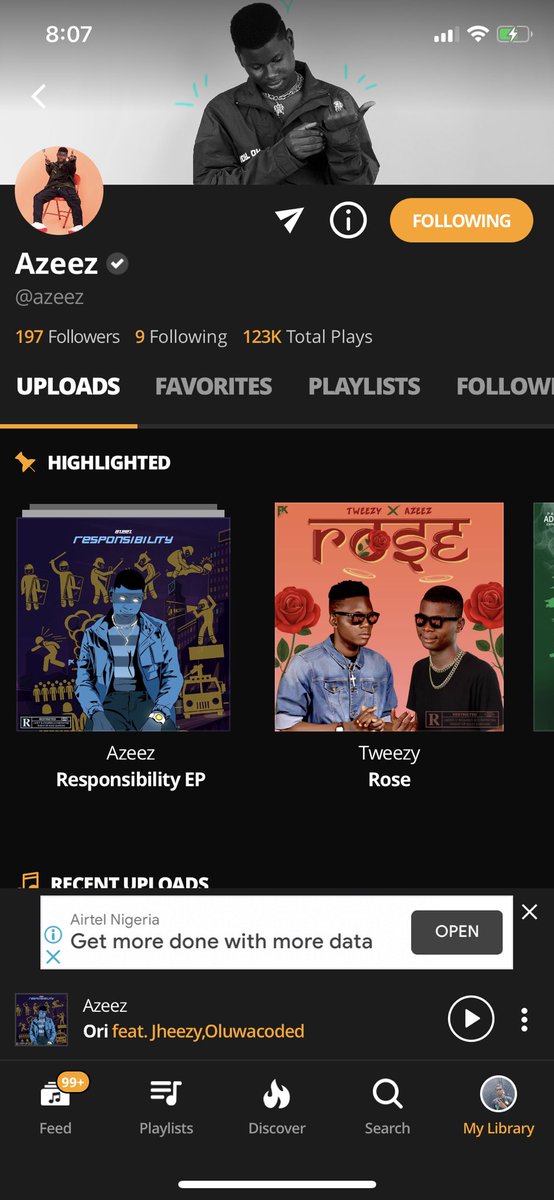 Dpdaptune's tweet photo. Yβall follow @officialazeez_ _ on audiomack and listen to RESPONSIBILITYTHEEP #responsibilitytheep #onelifechallenge #audiomack @audiomackafrica @audiomack #bazookans @Odellz_e @Sirbabagee @Sirbabagee @BempiAbang @mayorteju https://t.co/0vB86Sfz9f