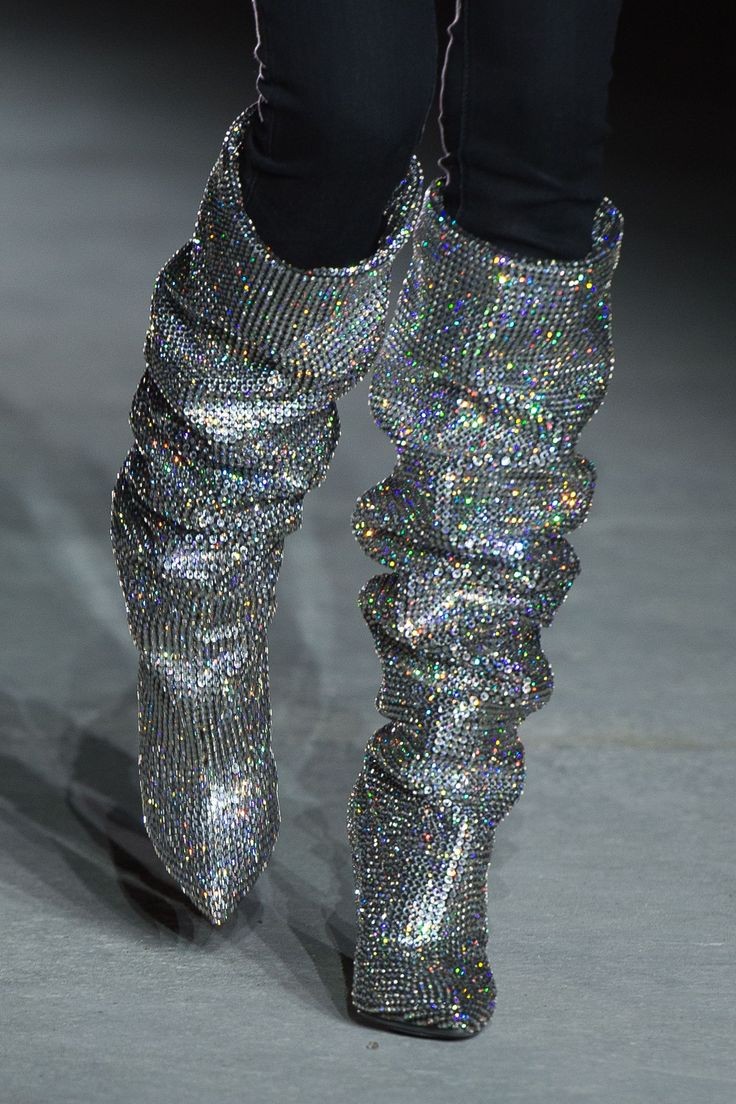 YSL sparkle boots