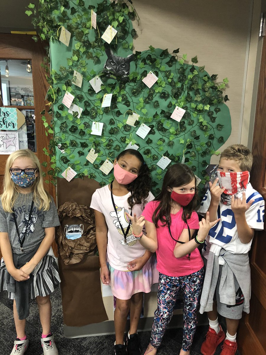 NTarboxNCE's tweet photo. Wishtree by @kaaauthor has been such an amazing read aloud for my 3rd graders! We have tied our wishes to our own “tree”...and even had Principal @phaney10 come read to us! @NobleCrossing https://t.co/MQh158sXV4