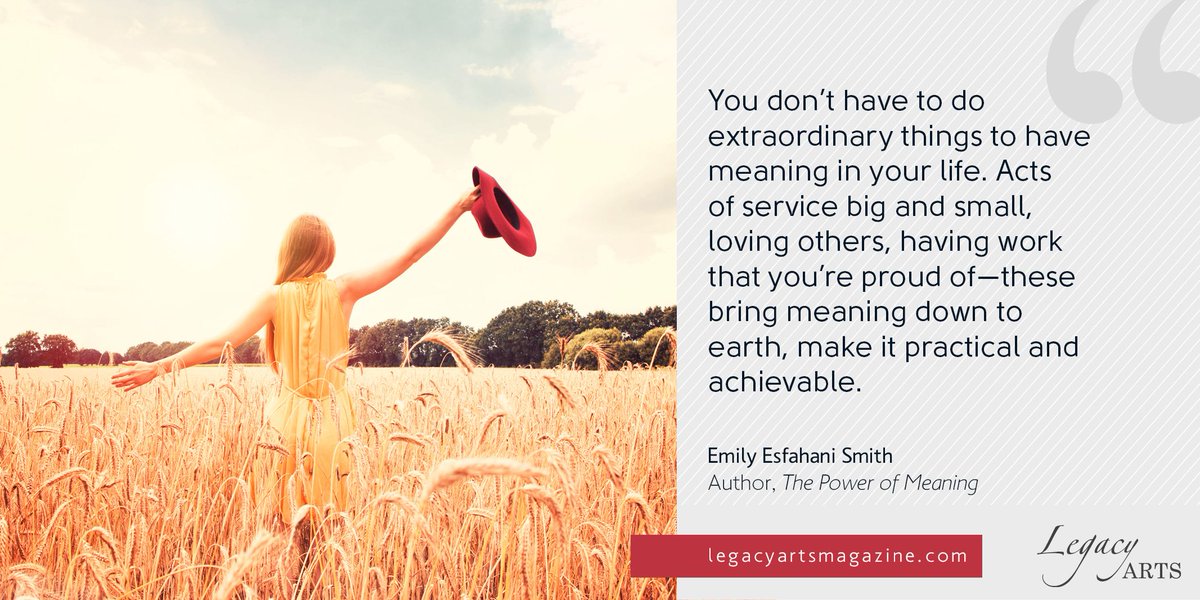 "You don't have to do extraordinary things to have meaning in your life..." - <a href="/EmEsfahaniSmith/">Emily Esfahani Smith</a> Check out the full article at buff.ly/3iu01t4