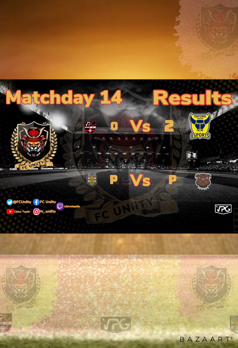 🚨Matchday 14 Results 🚨

Eng Div 2 
❌ 0-2 🆚 <a href="/OUFCAcademyVPG/">OUFC Academy</a>

🏆<a href="/OfficialVPG/">Virtual Pro Gaming</a> 
#WhereTheChampionsPlay 

#WeAreUnified #MovingForward #ProClubs #PS4