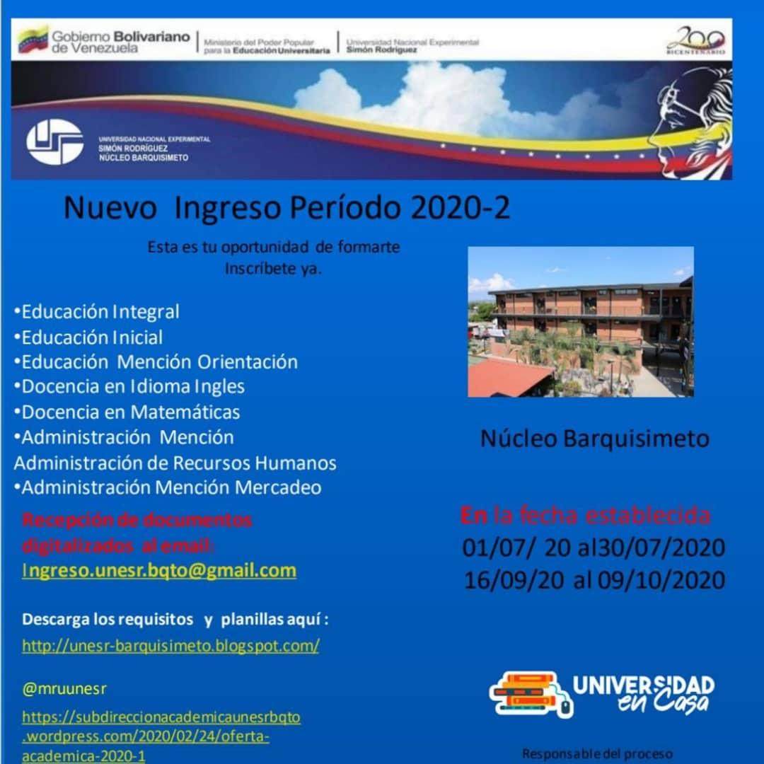 UNESR_BARQTO's tweet photo. @moralesg_s Si usted salió asignado para cursar una carrera en nuestra casa de estudio, se le informa que recibirá un correo con todas las indicaciones a seguir para formalizar su inscripción. cualquier duda puede comunicarse a través del siguiente correo: Ingreso.unesr.bqto@gmail.com https://t.co/PVPcXMOIze