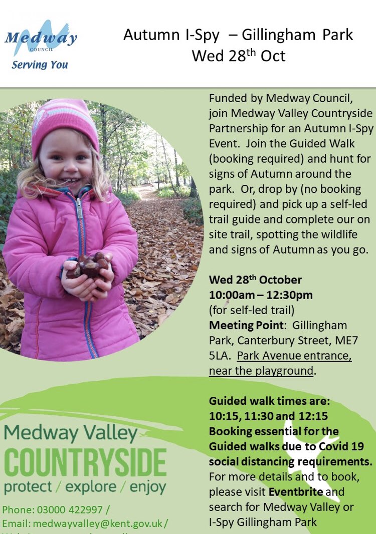 Friends of Gillingham Park (@gillinghamof) on Twitter photo Booking now open for the Autumn I-Spy event at #gillinghampark - booking for guided walks on Wed 28th Oct essential via <a href="/EventbriteGB/">EventbriteGB</a> - with <a href="/MedwayValley/">Medway Valley</a> and <a href="/medway_council/">Medway Council</a> Booking now open for the Autumn I-Spy event at #gillinghampark - booking for guided walks on Wed 28th Oct essential via <a href="/EventbriteGB/">EventbriteGB</a> - with <a href="/MedwayValley/">Medway Valley</a> and <a href="/medway_council/">Medway Council</a>