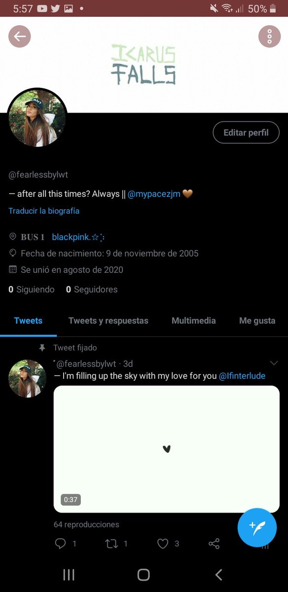 Twitter de puso la gorra y me suspendió, era @fearlessbylwt  le pueden dar RT porfa