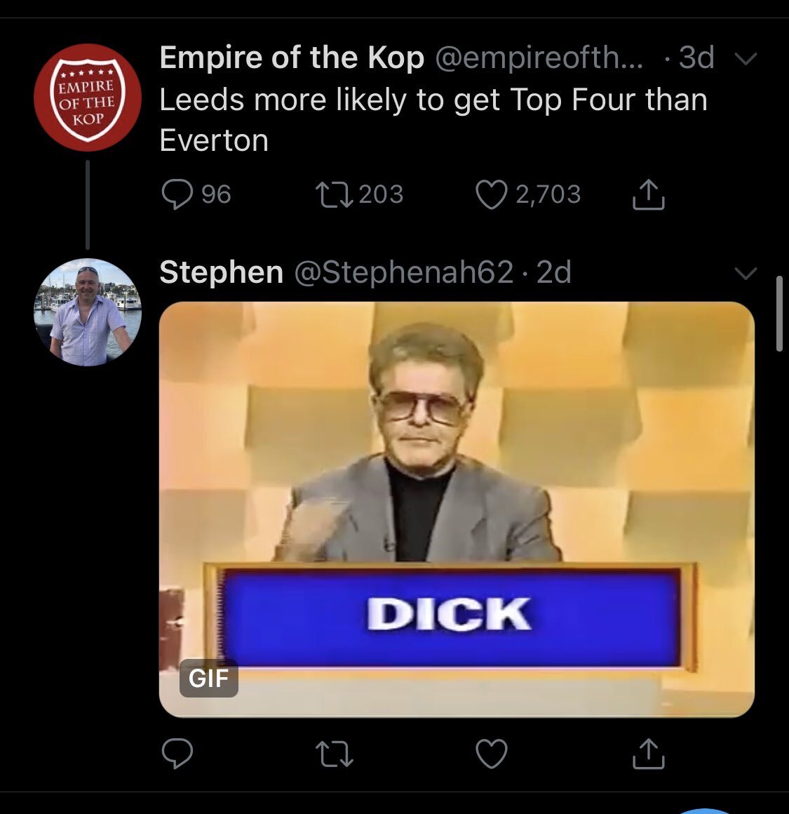 MickGOATEdwards's tweet photo. @Stephenah62 @EvertonNewsFeed This you commenting on an LFC page? Haha https://t.co/HxqUQvUKYz
