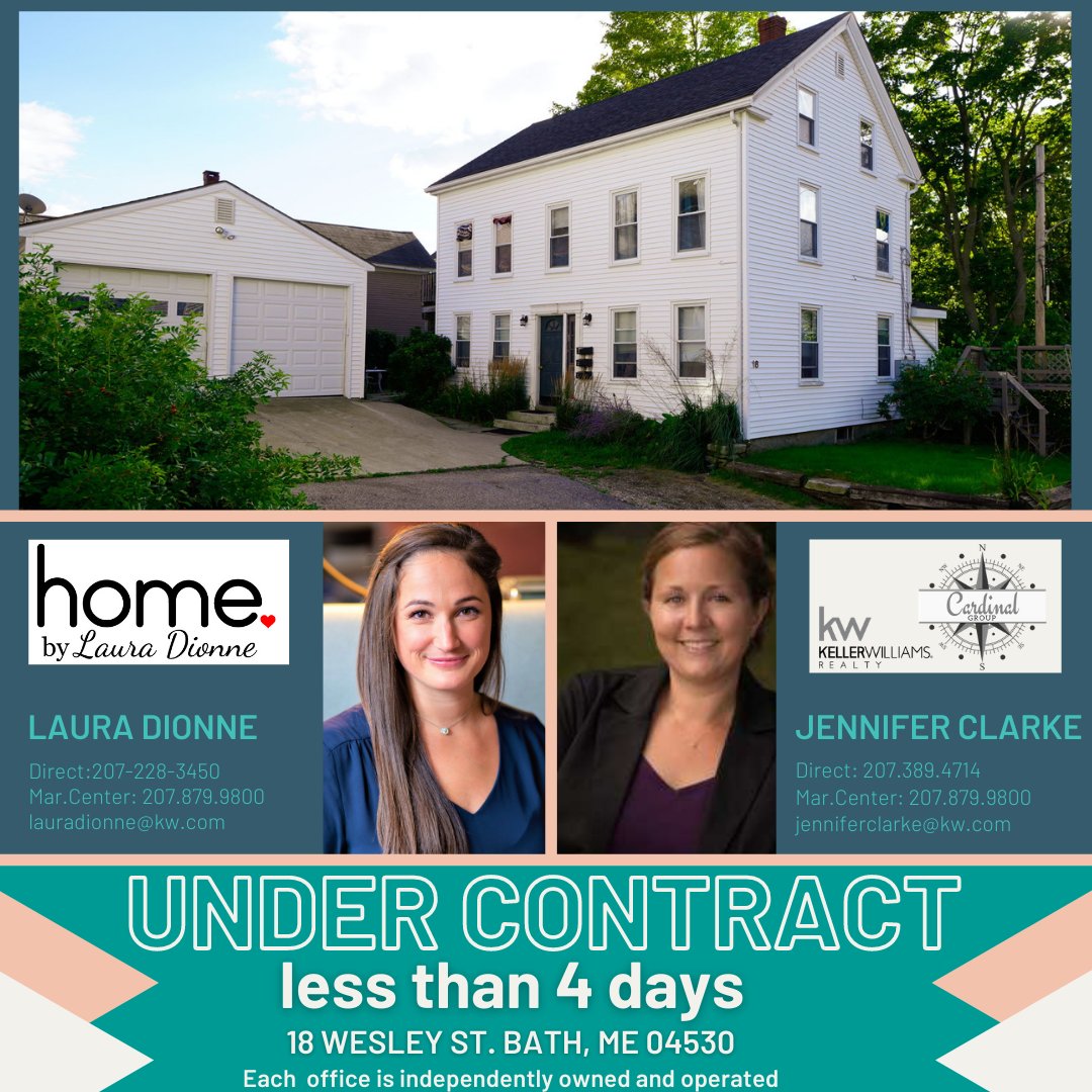 Congratulations to our seller for quickly going  Under Contract! 😍We are dedicated to help our clients sell their home fast!💪Check out more houses here: ow.ly/eRTO50BrMW7

#Fasttransaction #bestrealtors #quickselling #mainerealtors #partnerrealtors #bathhouses #kwmaine