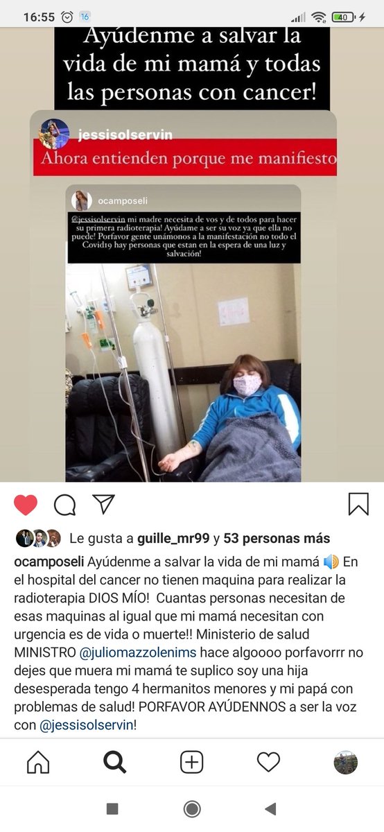 Comparto la desesperación de una amiga por conseguir radioterapia para su mamá 😭 EL SISTEMA DE SALUD de éste país está matando más gente que la propia enfermedad! No solo mueren pacientes por covid, a los crónicos no le dan la debida atención y están desamparados. POR FAVOR RT!!
