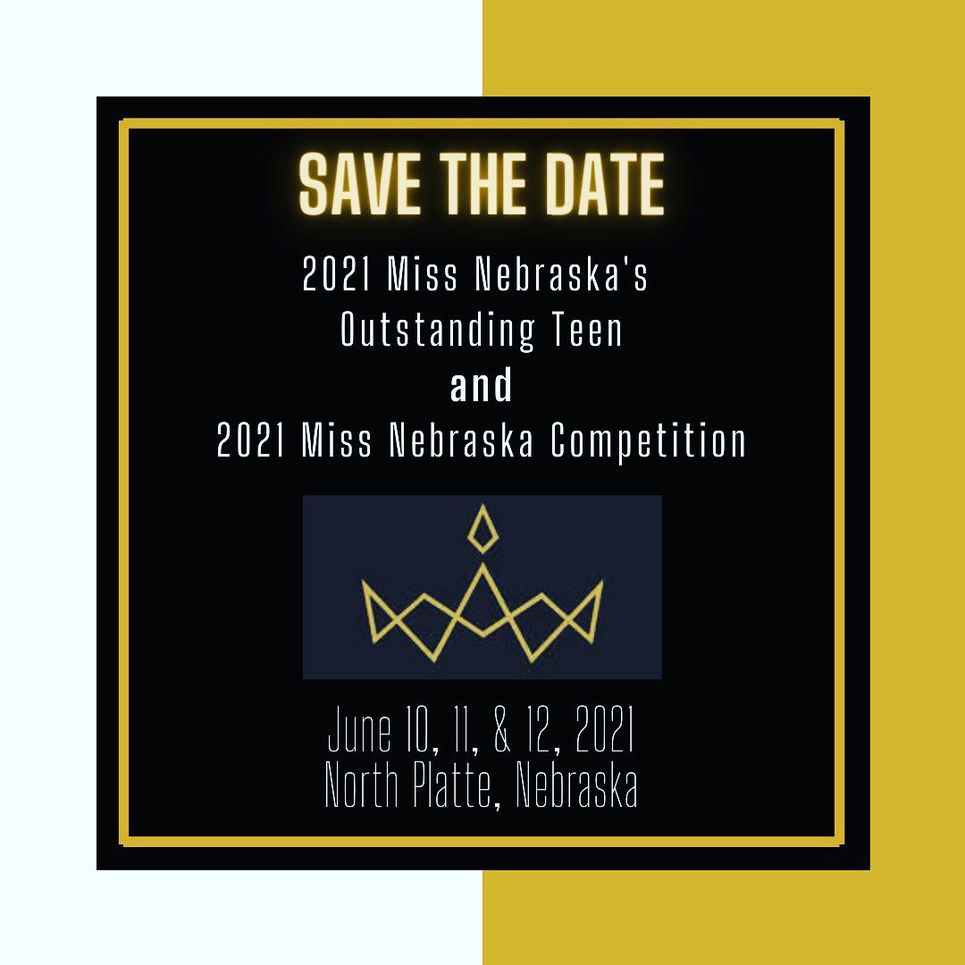 MissNEOTeen's tweet photo. We are THRILLED to announce that Miss Nebraska’s Outstanding Teen 2021 will be held in conjunction with the Miss Nebraska Competition on June 10, 11, and 12 in North Platte, Nebraska! We can’t wait to see you  there this June! 👑 https://t.co/Z1LQeJbO9D