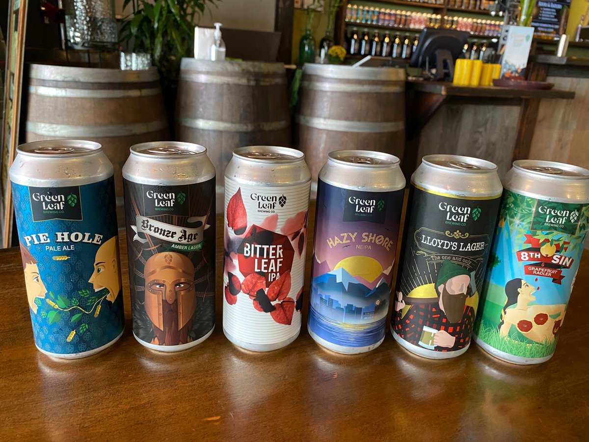 greenleafbrew's tweet photo. What’s your favourite craft beer in this photo? You can buy mix and match packs for takeout and get free local delivery on orders over $40 using our online store 

https://t.co/STDjeAQ74a 

#NorthVancouver #CraftBeer https://t.co/m5l5x0G9q6