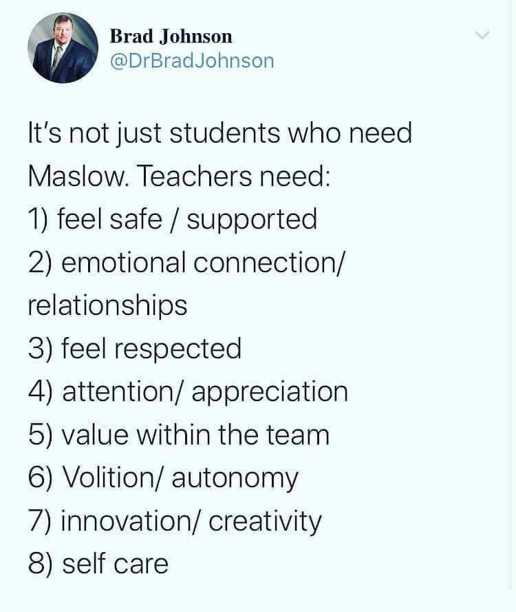 krstydavies's tweet photo. Another brilliant message from @DrBradJohnson #LookAfterYourselfTeachers #teachersofinstagram https://t.co/LuzZhSeknf