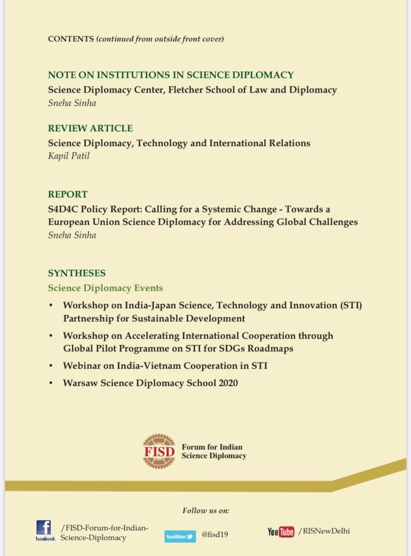 📢*Announcement*📢

The fifth issue of #SDR is now online! 

Read articles on fight against #COVID19 in #Indonesia, #India, #Africa; #IndiaVietnam S&T ties; #WHO; reviews of books, institutions; & events on #SciDiplomacy.

fisd.in/sites/default/…

@Sachin_Chat @RIS_NewDelhi