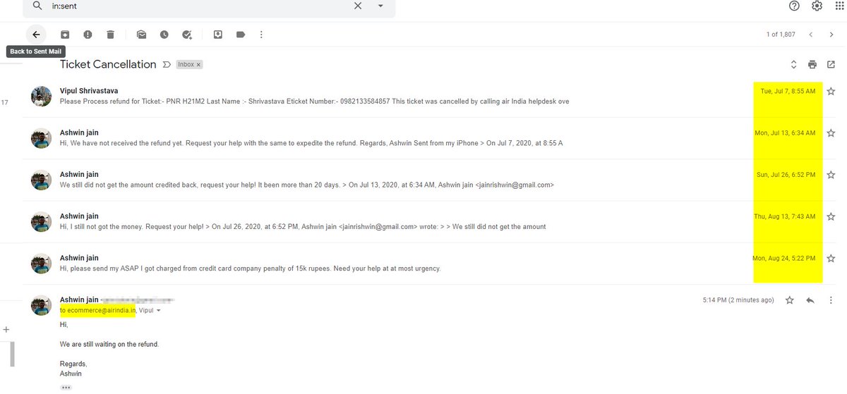 jainrishwin's tweet image. @airindiain @HardeepSPuri  Its around 3 months I am still waiting for the refund in this crises time. I think now I should be paid with interest. This is really bad. For writing so many times I deserve a response.