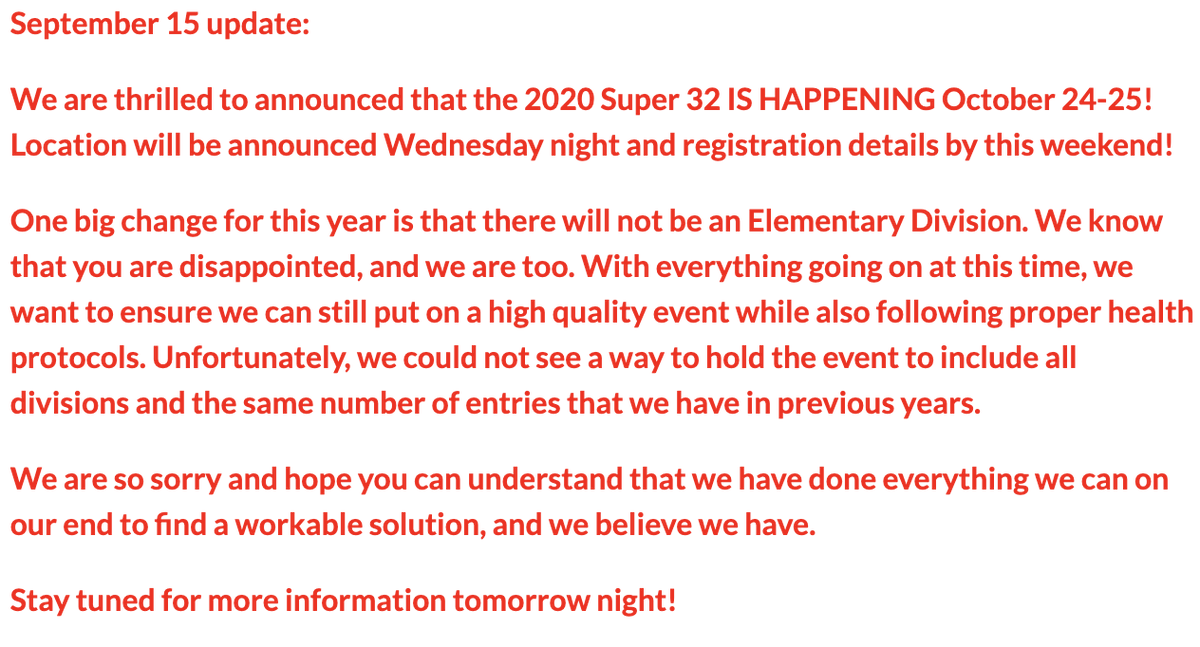 🚨 TOURNAMENT UPDATE 🚨