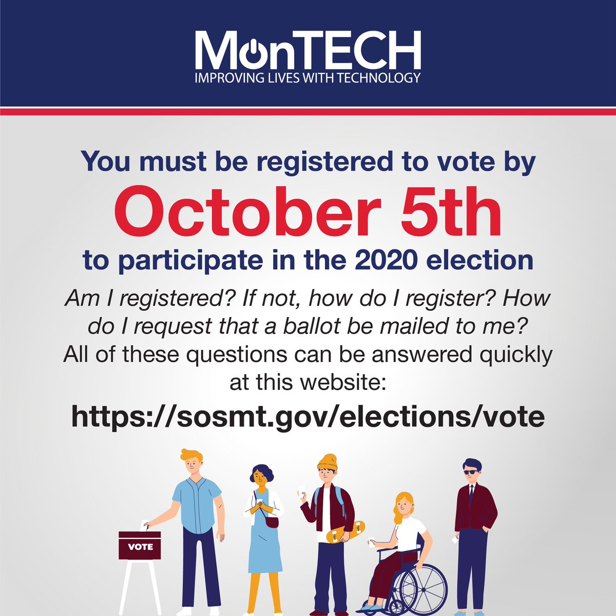 montechdroid1's tweet photo. In case the plethora of entertaining political ads isn't enough to remind you, register to vote!! Here are some resources if you need accommodations. You can register, or find out if you're already registered, here: https://t.co/6aDKmyA8KU
#disabilityvote #vote2020 https://t.co/UmApfg917N