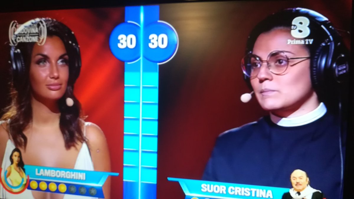 noveon9's tweet photo. Come se questo 2020 non fosse abbastanza strano, Suor Cristina e Elettra Lamborghini si stanno sfidando a Sarabanda #NameThatTune https://t.co/BDk6qbZbJ7