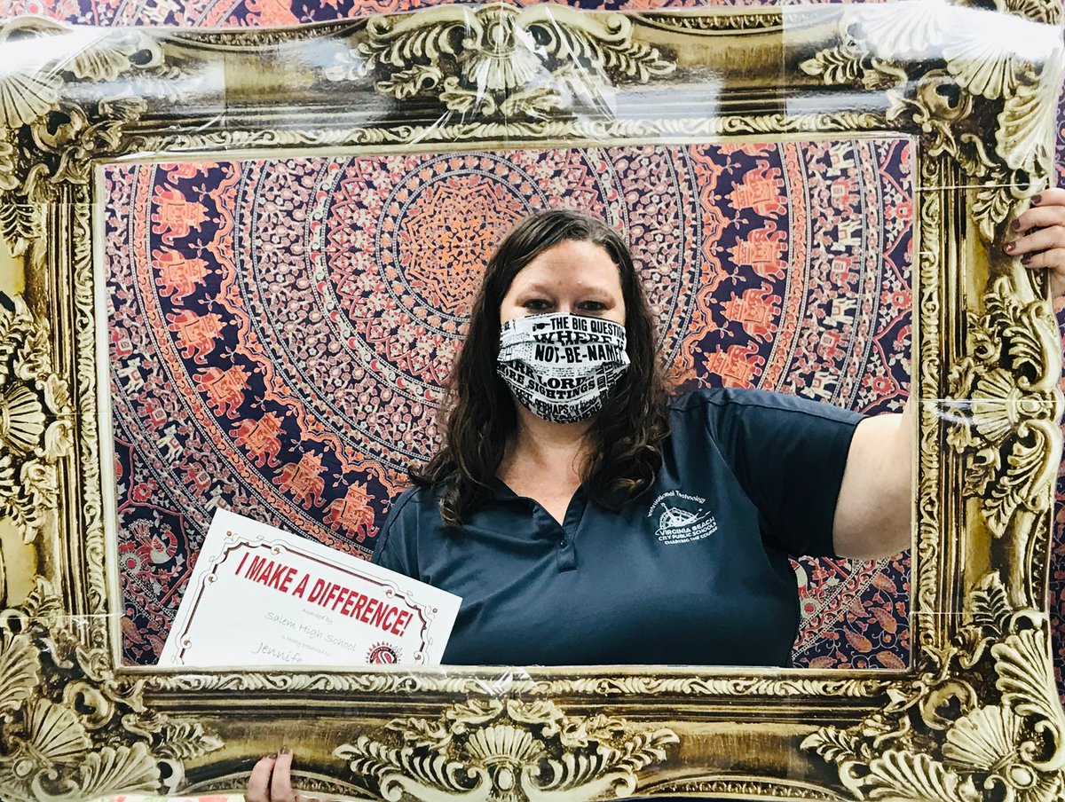 kypatton's tweet photo. Congrats to Instructional Technology Specialist, Jen Blais, on the “I Make A Difference” recognition from @SalemHSVB  She helped SOOO many SunDevil Ts  prepare for all things virtual! Well deserved! ❤️🖤❤️ @LeeaneTurnbull @vbschools  #iagdtbasd @MsJenBlais @DrShewbridge #vbits https://t.co/BGmyZQSwXe
