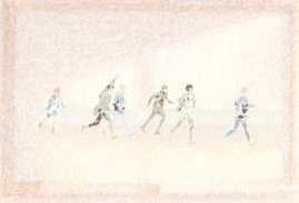 P.s. it's not the only thing connected to the Graphic lyrics books. In this part SJ is watching the boys running and in the Graphic lyrics books there is a painting of the 6 boys running as well.*check the thread for more details* https://twitter.com/__Samira7__/status/127587205794386740