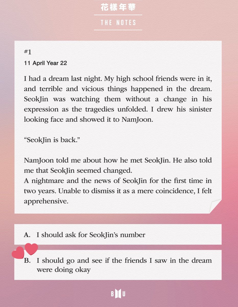 5. Nightmare Still assuming that  #TheNotes2 is from TH pov (that's what the polls were suggesting as well).This part of TH writing in the group chat asking how are they doing is related to the 1st poll that we had: Contact SJ Contact the others https://twitter.com/__Samira7__/status/1288836713444446209