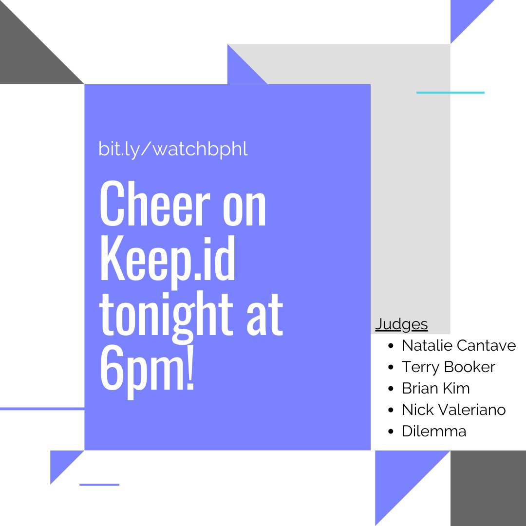 keepidphilly's tweet photo. @BPHLFest is just a few minutes away! Watch https://t.co/mDs3fpBWVf present tonight at 6pm at https://t.co/Ri3rXIoPTu to a panel of esteemed judges. Hope to see you there https://t.co/p41vgllJF4