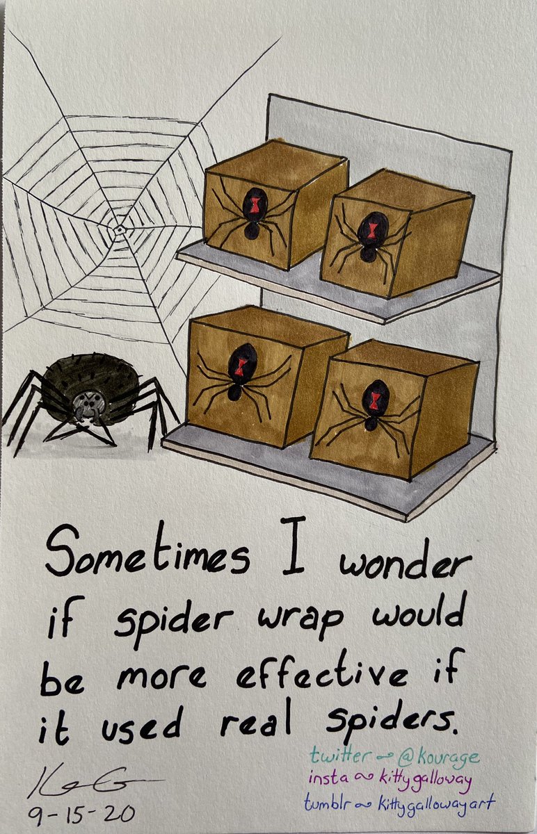 KouRaGe's tweet photo. “Spider Wrap” #art #myart #comic #comics #comicstrip #funnies #funny #humor #spiders #spiderwrap #blackwidow https://t.co/OriO84vWaf