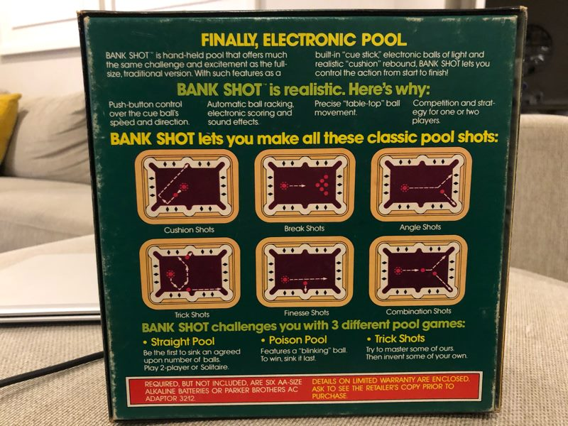 Bank Shot Electronic Pool - Parker Brothers https://www.trademe.co.nz/gaming/other/listing-2783239162.htm