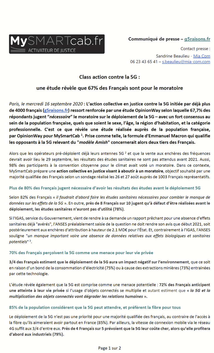 5gLinkyMonRefus's tweet photo. #5G moratoire communiqué de presse - sondage auprès des français
https://t.co/cFmFjOoFAf https://t.co/elfOfcyqA0