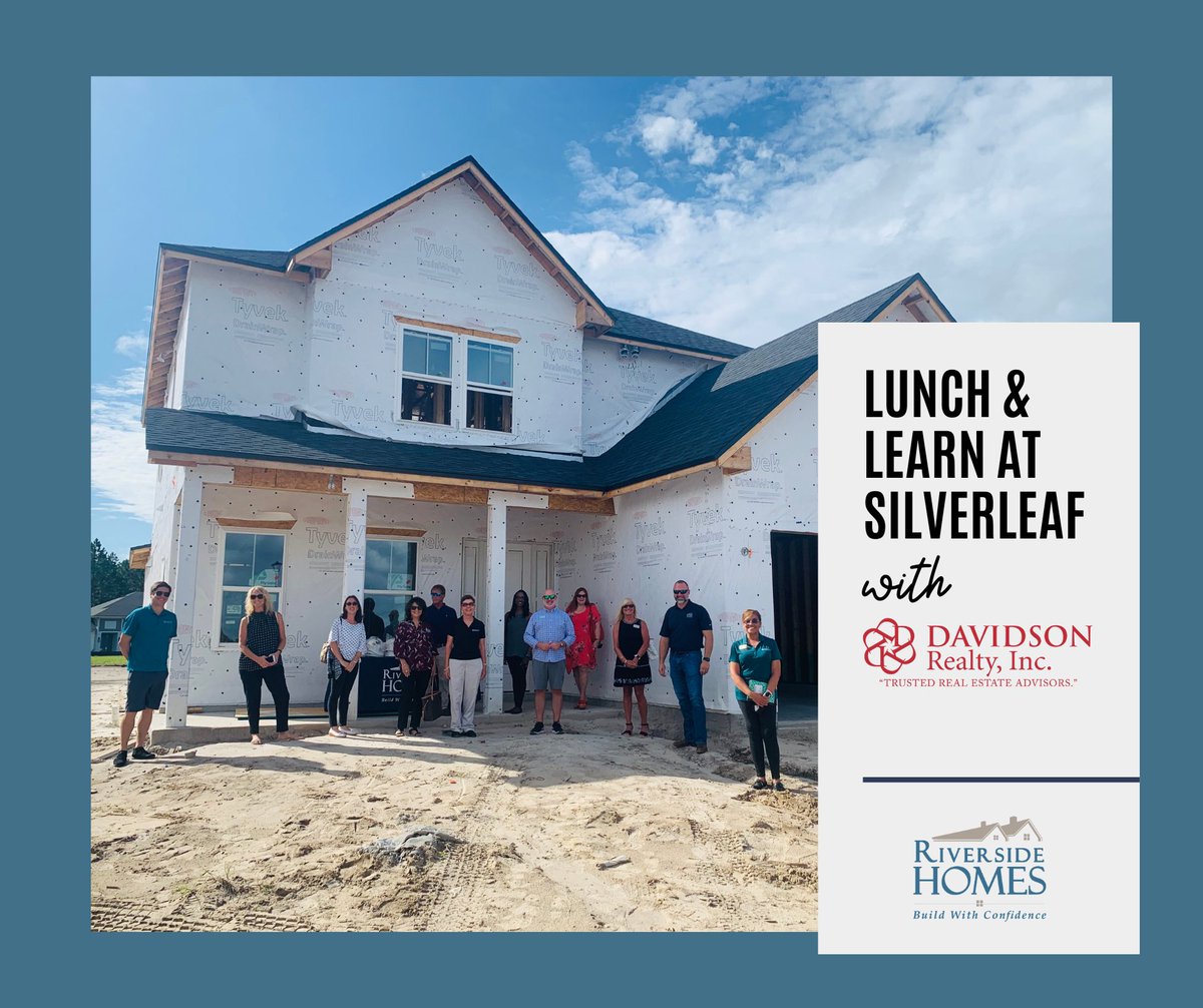 MyRiversideHome's tweet photo. It was a pleasure to host @DavidsonRealty for a Lunch &amp; Learn at @SilverLeafSJC! Agents received a behind the walls look at a home under construction, toured our Ortega model, and enjoyed a @panerabread lunch. Build with #RiversideHomesJax in SilverLeaf: https://t.co/H4ycA7VT3t https://t.co/612DlUlJ2E