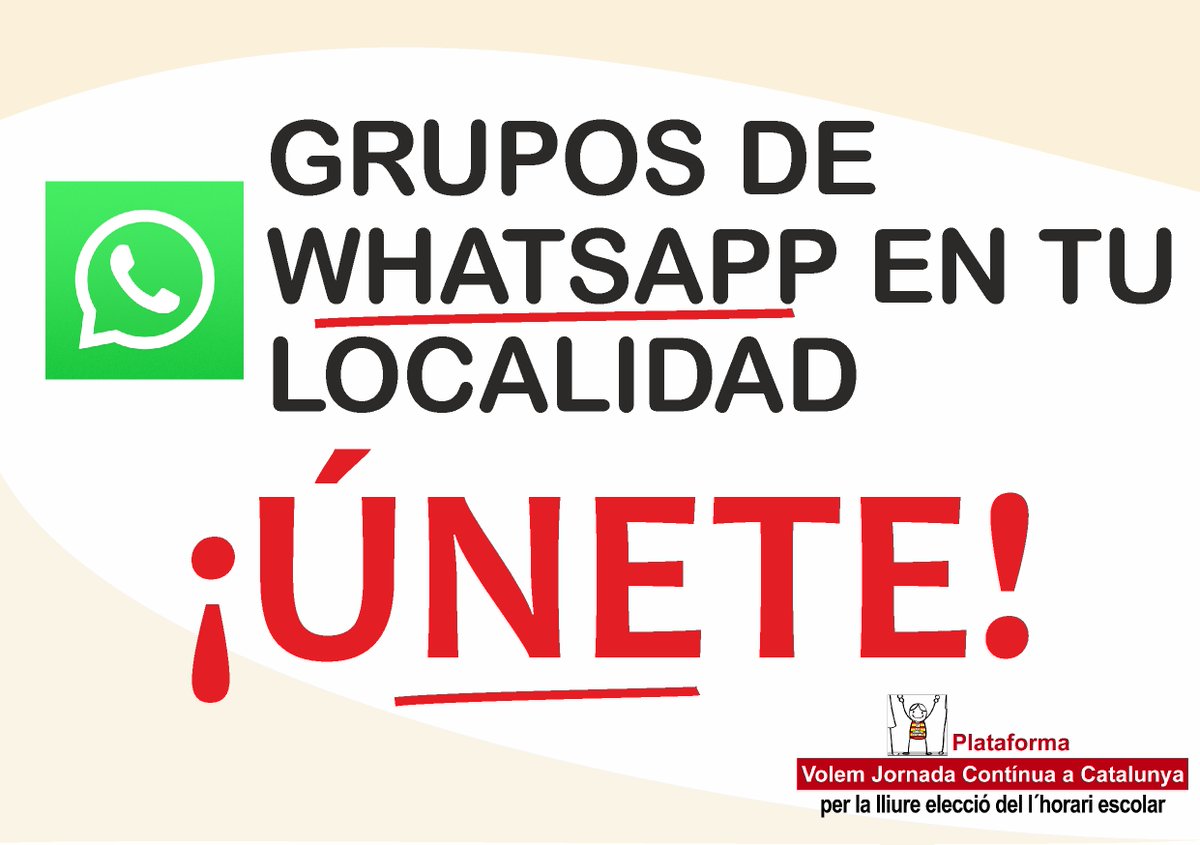 ContinuaCat's tweet photo. Listado de todos los grupos de Whatsapp por la jornada continua en Cataluña. UNETE

https://t.co/CCGMHJ9dq2 https://t.co/oMw4Z51EXJ