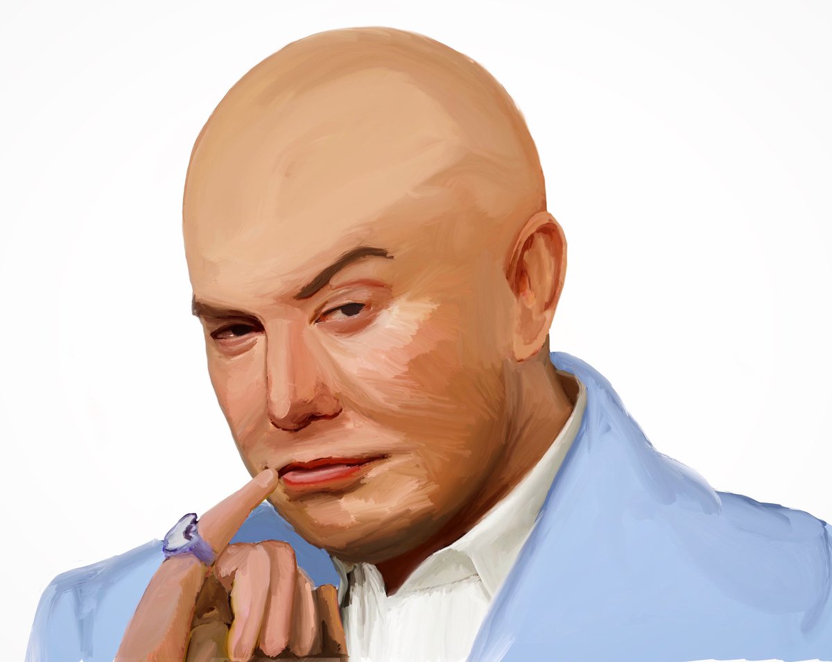 ScribblerSpooky's tweet photo. Lil digital painting of #drevil #elonmusk #tesla #meme #lushsux #digitalart #SpaceX https://t.co/waRzfz0mVN