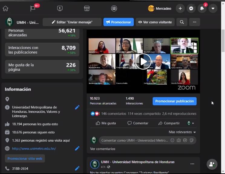 El Congreso Turismo Resiliente, de la #UMH inició con las palabras de la Rectora Rosario Duarte Galeas Ph.D. con la participación de 7 panelista Nacionales e Internacionales y con más de 1300 asistentes.
#GIRDUMH
#UMHVIRTUAL
#USAIDPERU
#USAIDHONDURAS
#CANATUR
#UColmayor