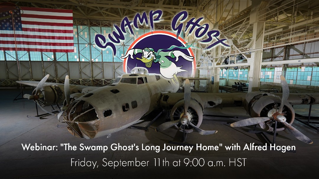 PearlHarborAvi's tweet photo. Did you miss it? Watch “The Swamp Ghost’s Long Journey Home” on our YouTube channel now: https://t.co/wdN0ep2XtG 

#SwampGhost #Webinar #OnlineLearning #WWIIAviation https://t.co/ukJR0jatrI