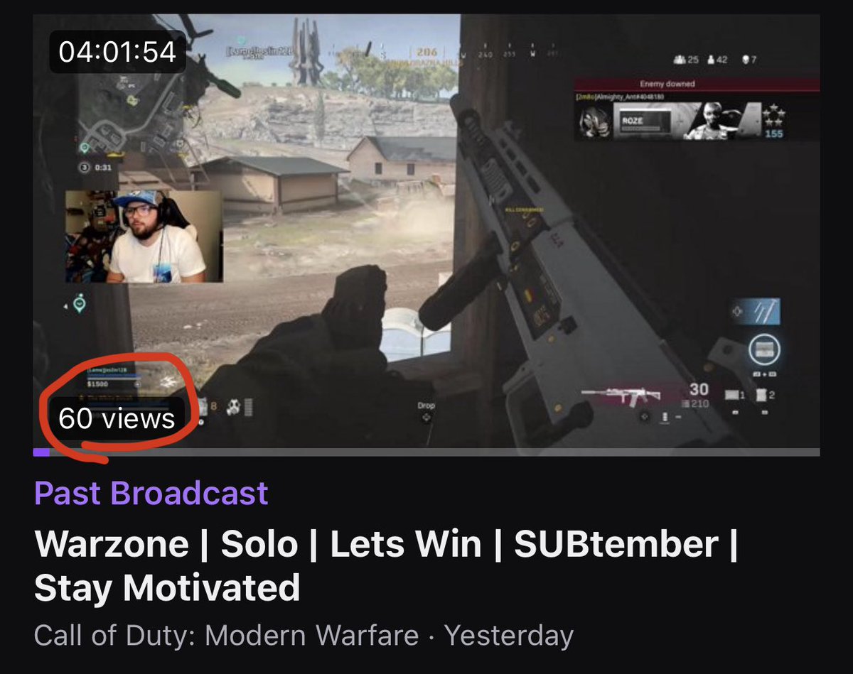 thewhitedovah's tweet photo. Whaaaaaat?! 60 views?!?! That’s amazing!🔥🔥🔥
#twitchstreamer #streamer #GettingViews #WeOutHere https://t.co/R5NvXWxjJR