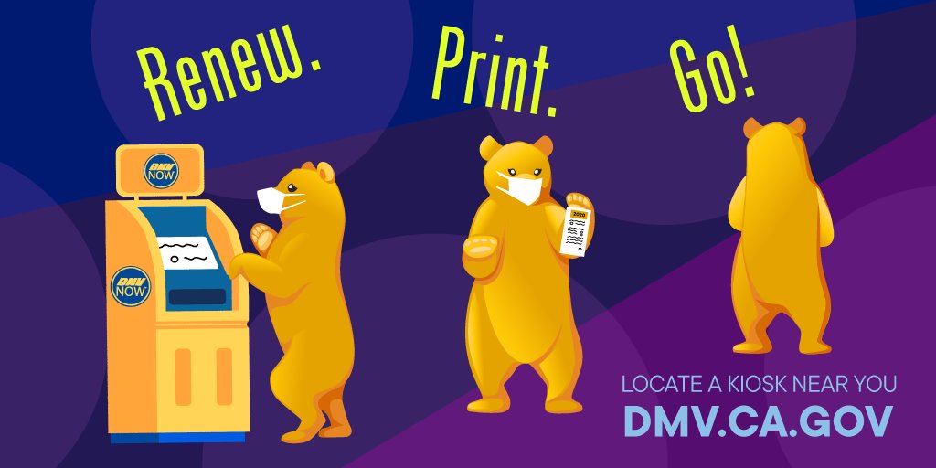 CA_DMV's tweet photo. Are you in a HURRY and need to RENEW your vehicle registration?
Visit one of our many #CADMV kiosks across California and get your STICKERS in minutes: https://t.co/KLPJn82S74
It is as easy as 1, 2, 3...
#dmvnowkiosk #DMV https://t.co/YcTz9OEIz2