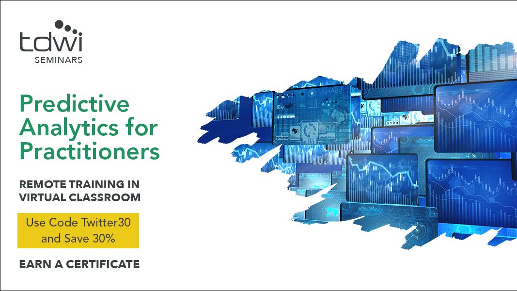 TDWI's tweet photo. Learn Supervised #MachineLearning with #TDWI during Day 3 of our #PredictiveAnalytics #VirtualSeminar. Attend all 3 days and #EarnACertificate. Save 30% with code Twitter30. Learn more: https://t.co/vva9YiadTX
#PredictiveAnalytics #DecisionTrees #EnsembleModels #ML https://t.co/tCOiBqbb6x