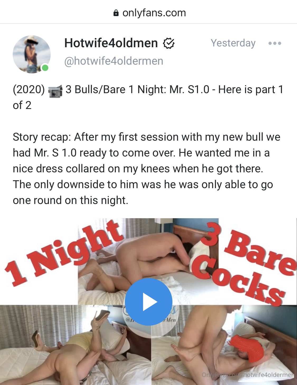 TW Pornstars - Hotwife4Oldermen. Twitter. 🆕 videos upload 4:00 min & 2:50  min - bareback with older. 10:29 PM - 15 Sep 2020