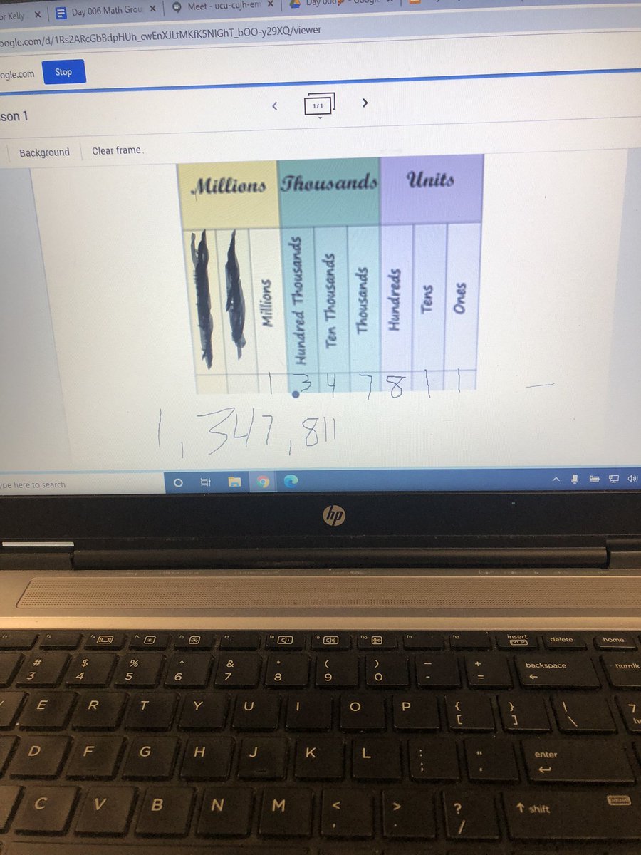 misskelly57's tweet photo. Tried something new today! Two meets. 3 screens. And a Google Jamboard made for an okay first shot at math small groups! I’m so lucky to have such flexible kids who dive into to trying a little of everything! #HECLeads #FirstinFive #Pridein5 #Room303🙌🏻 #Celebration https://t.co/2mLe8fxl5s