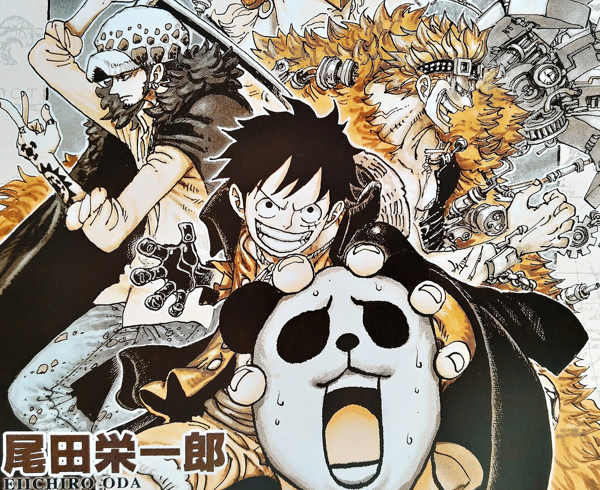 まな ワンピース 97巻のカバー裏 ルフィに頭を鷲掴みにされるパンダマンが可愛い Onepiece T Co 5sbrvd0paw Twitter
