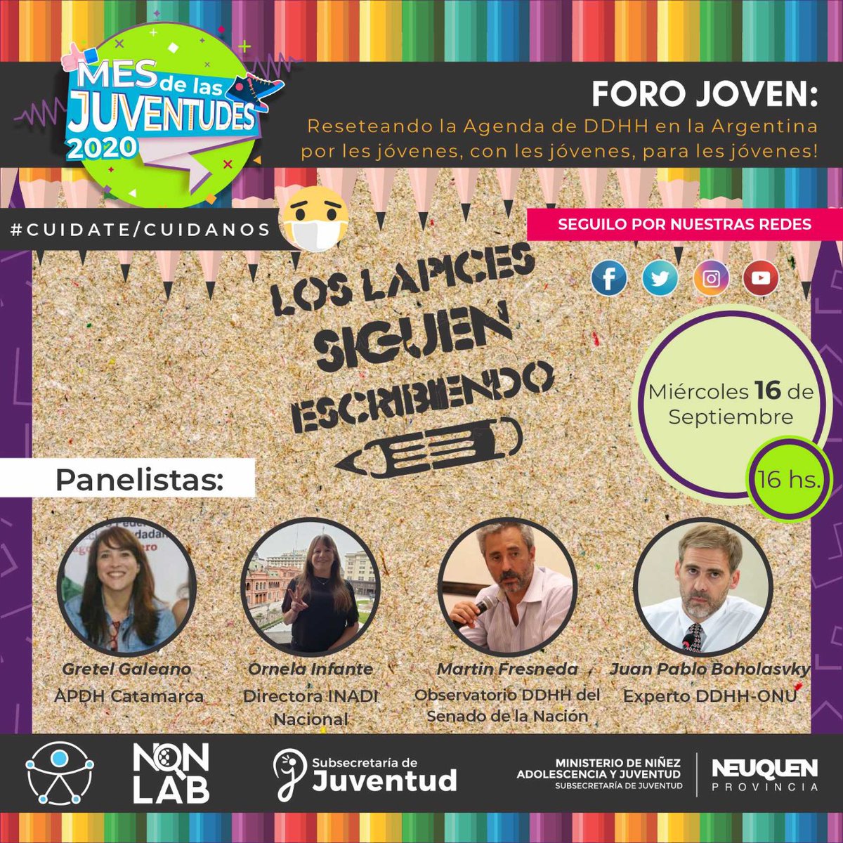 nataliagaray_'s tweet image. Para estar en sala👇forms.gle/thx3pcoTCsKmR1…

Para verlo en vivo👇 @JuventudNeuquen en fb

El 16 busca reconocer las luchas juveniles.

#Cuidate las juventudes una vez más, estamos ejerciendo nuestro compromiso social, con la solidaridad y el amor que nos caracteriza.