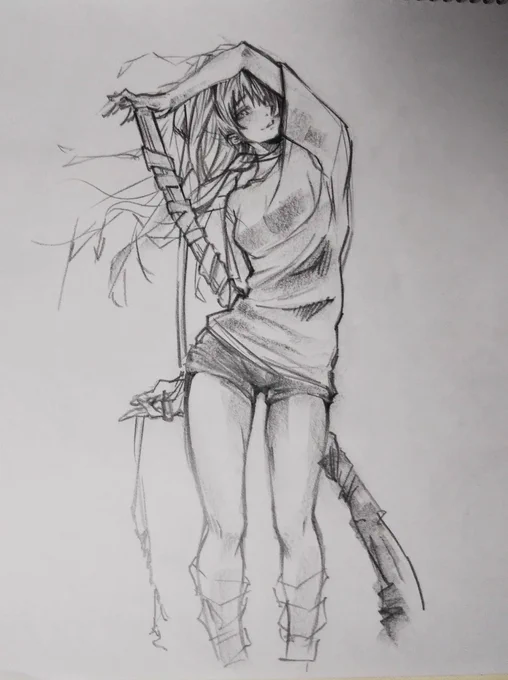 人のイラスト参考にしながら模写の様な練習描き描き。

#練習 #drawing 