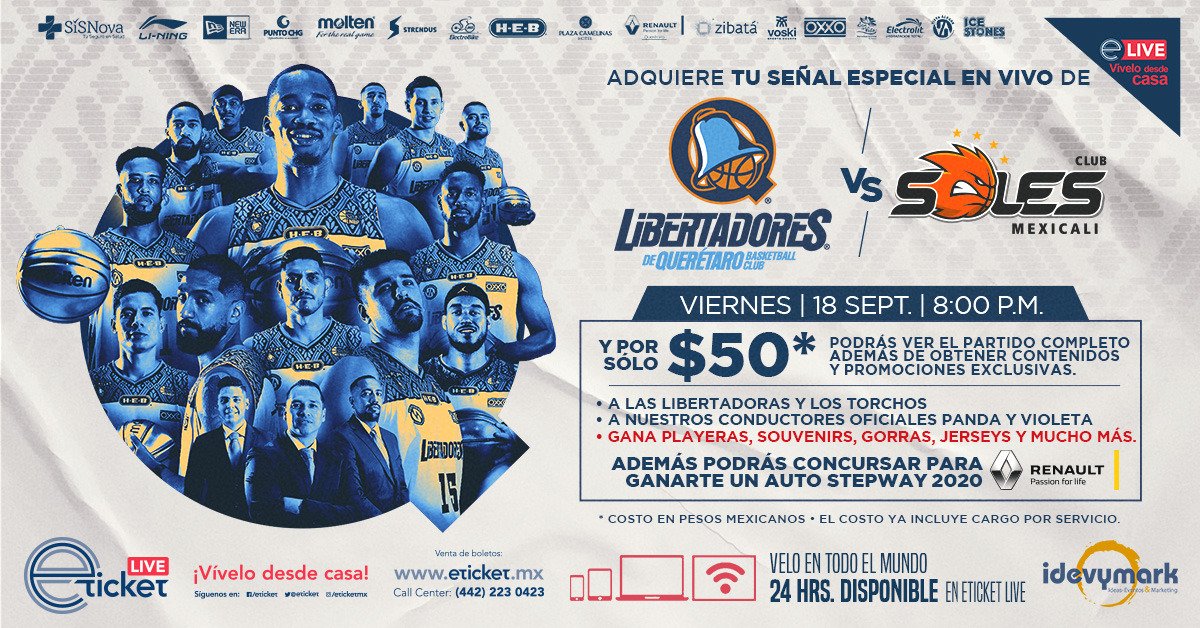LibertadoresOfi's tweet photo. ⚠️Atención a nuestros aficionados🏀🏀 Diviértete con esta nueva forma de ver nuestros partidos‼️
#RuidoQuerétaro 📣
#SomosLibertadores 🔔🏀
@LNBPoficial
@HEB_mexico
@PlazaCamelinasH
https://t.co/f4v5AsYP5U
@ElectrobikeQ
@RenaultQ
@MermeSondeVida
@LaPopular1907
@Electrolit https://t.co/wMLyOgdt7M