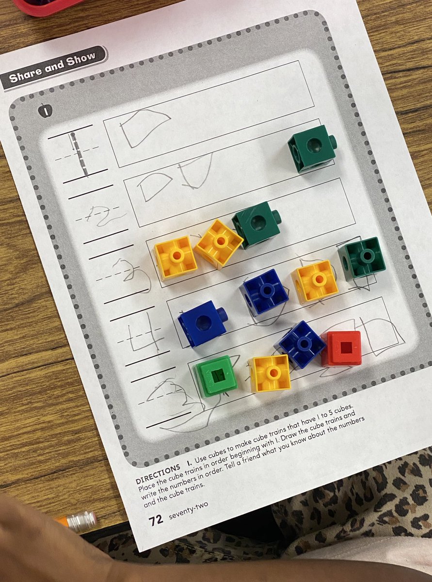 Mrs_McCarroll's tweet photo. Learning how to count and represent numbers 1-5 the fun way! Today students explored with building blocks to form towers in counting order! https://t.co/0RbTFOvOcy