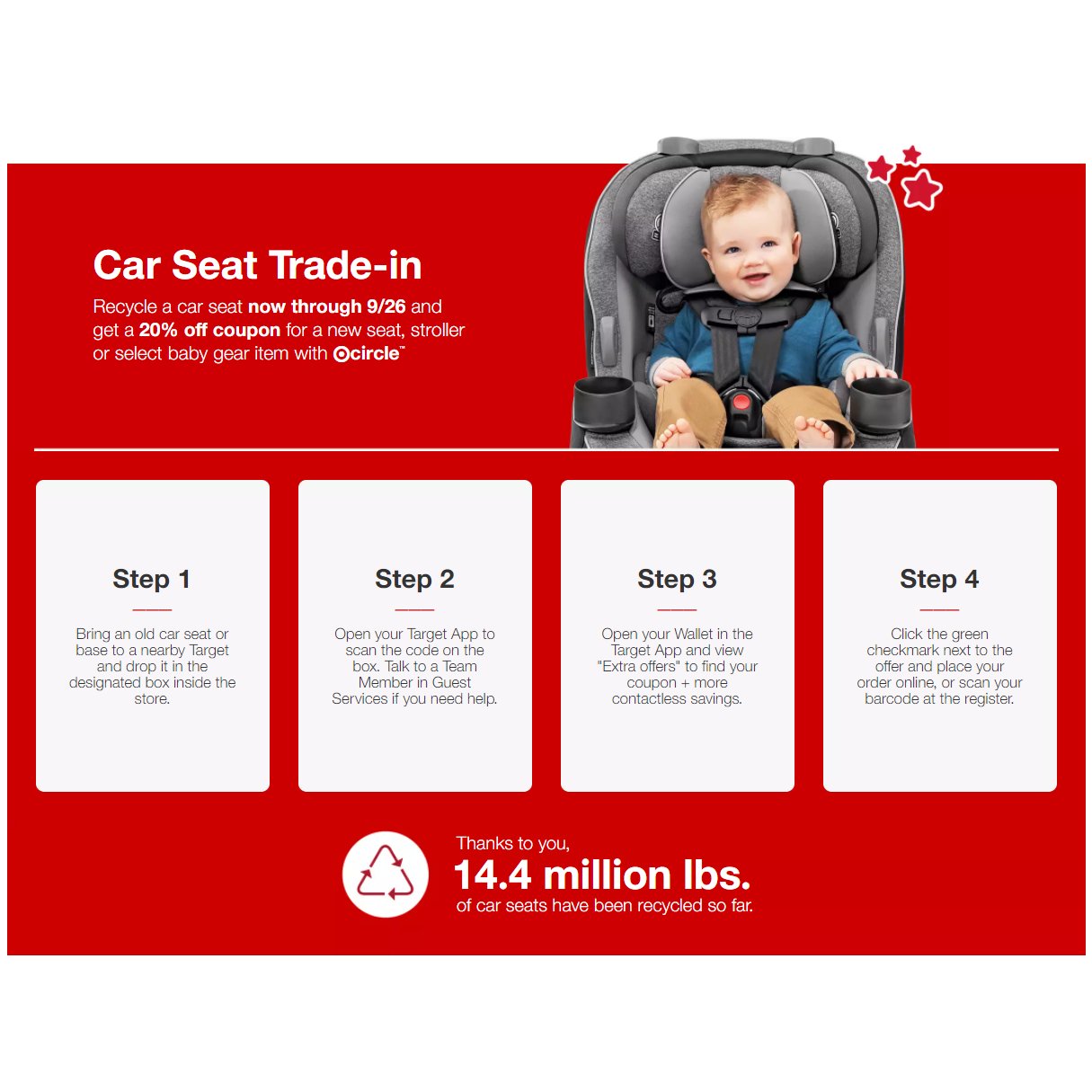 Car seat top exchange target