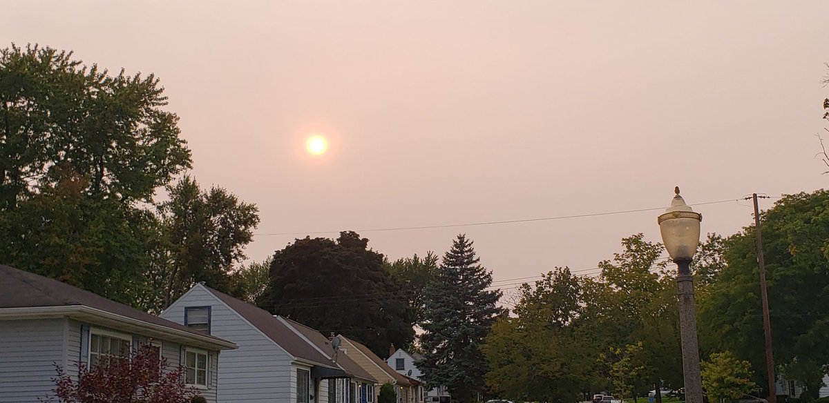 So the smoke from the west coast wild fires have arrived. Don't know if anyone here has noticed since it was cloudy all last week, but we have sun today and all week...hopefully #wildfires #lovelansing