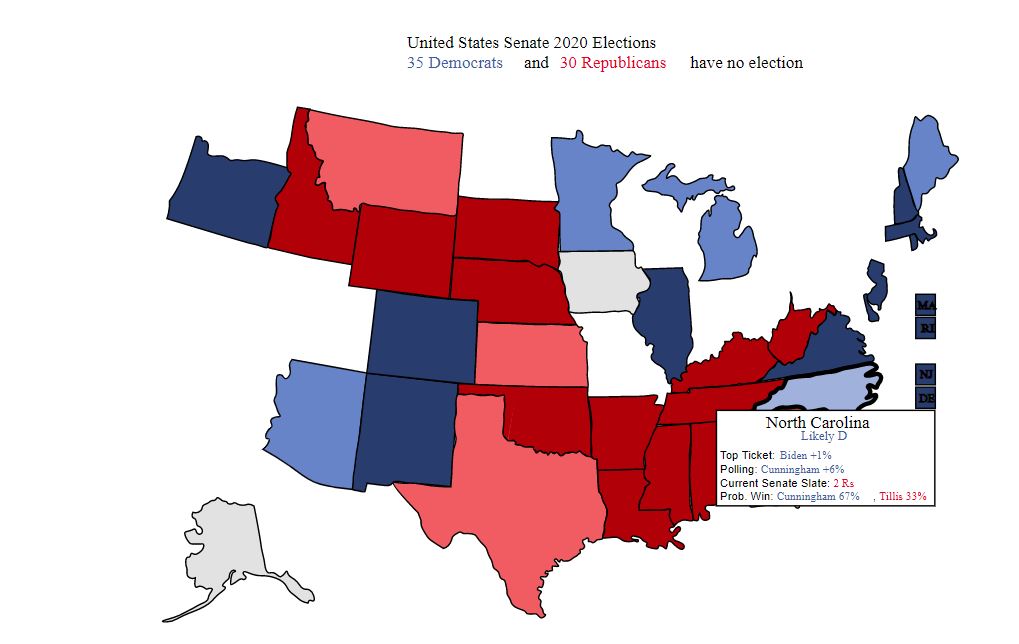 to check out & play around w on there. Same for the senate map, which you can find here. Our senate model is very bullish on a controlled flip. It's nice to be able to quantify that better for you y'all. There is a long write-up talking about the pandemic, the pandemic effects &