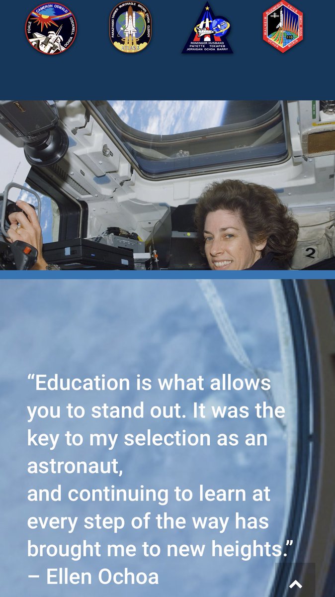 Day 1 of #STEM in #HispanicHeritageMonth Can you name a Hispanic or female astronaut? What about a Hispanic <a href="/NASA/">NASA</a> Director? Meet <a href="/Astro_Ellen/">Ellen Ochoa</a> 🧑🏼‍🚀 She is a mission specialist, flight engineer, conducts robotics development &amp; lives in #Texas