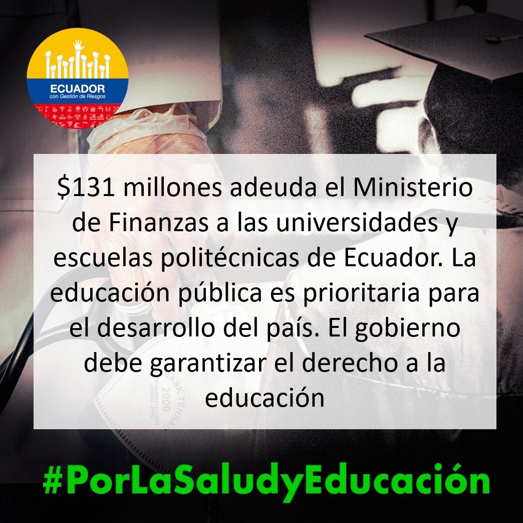 anacris_caceres's tweet photo. Y si asignamos los recursos a lo que verdaderamente importa. Has pensado que ese joven que no está en las aulas puede ser el Dr. que salve la vida a tus padres, a tu esposa a tus hijos. Yo quiero que el talento se quede en mi país 🇪🇨 #PorLaSaludyEducación https://t.co/lLiI4MD4ir