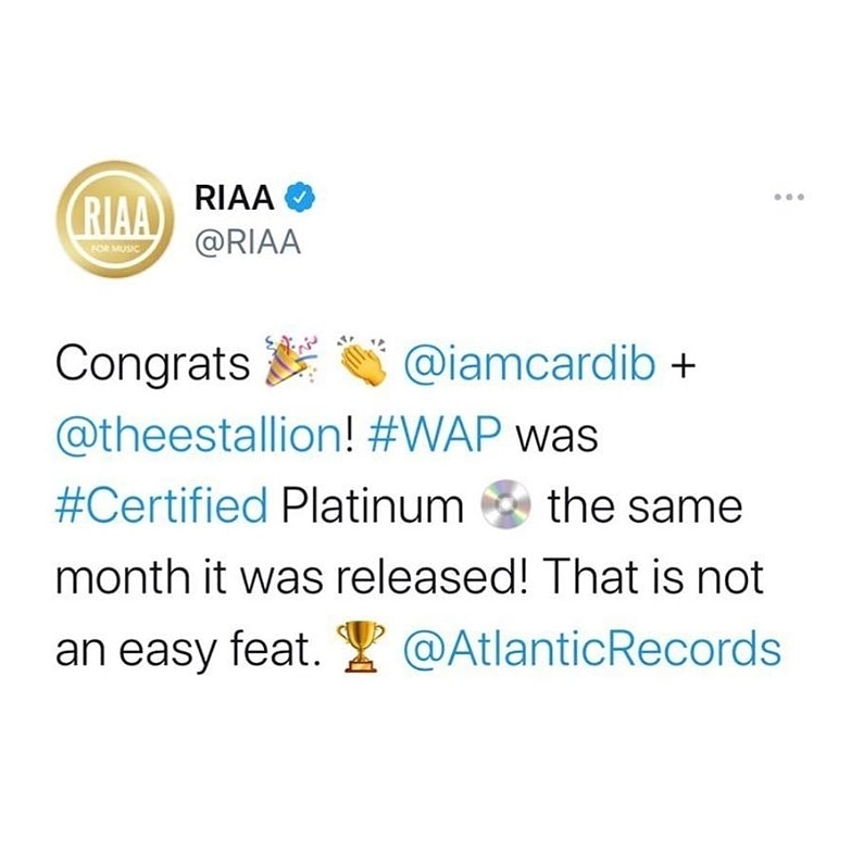 FRANKSKI's tweet photo. WOW! I'm Speechless. 
My first time being part of a Platinum selling record! 
Thank You @iamcardib @theestallion @ayotheproducer @itskeyzbaby https://t.co/P5xCTqon2c