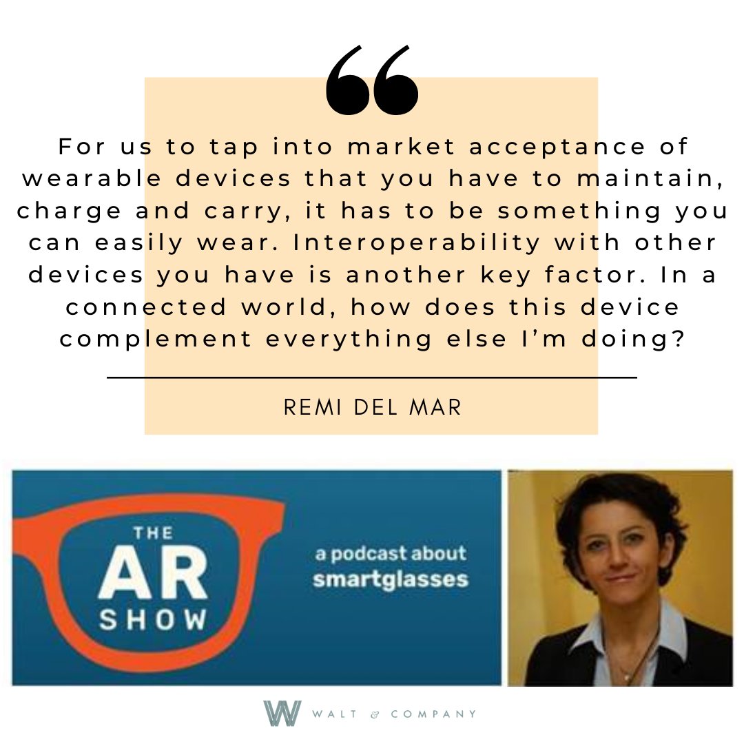 waltcomm's tweet photo. Check out client @EpsonAmerica's Remi Del Mar on The AR Show podcast where she discusses zen and the art of fit, form, and function for #AR glasses. https://t.co/dyF3dN81LL https://t.co/EUMsTL2p4b